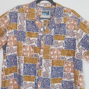 Cooke Street 2XL Men's Button Down Aloha Shirt